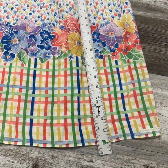 Vintage Kate Greenaway White Green Blue 6 Off-Shoulder Floral Boho Smocked Dress - Picture 8 of 9